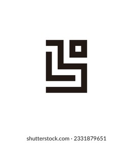 Letter Lbo square geometric symbol simple logo vector