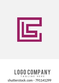 letter LC C logo vector