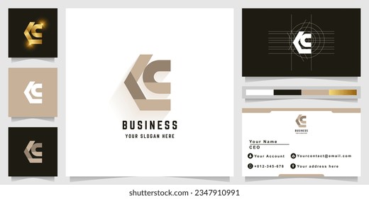 Letter LC or CC monogram logo with business card design