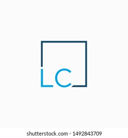 Letter LC Logo design with square frame line art. business consulting concept. studio,room,group icon. Suitable for business, consulting group company. - vector