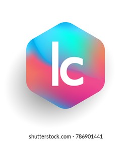 Letter LC logo in hexagon shape and colorful background, letter combination logo design for business and company identity.
