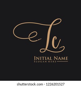 Letter Lc Logo. Initial Letter Design Vector Luxury Colors