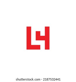 letter lc simple square line logo vector