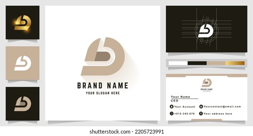 Letter LD or bD monogram logo with business card design