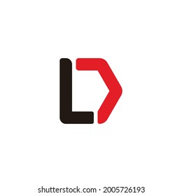 letter ld colorful line simple geometry logo vector