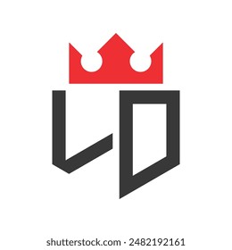 Letter LD Crown Logo. Crown on Letter LD Logo Design Template