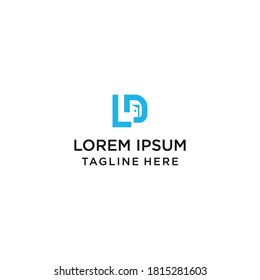Modelo de logotipo de la puerta LD de la letra Diseño de la ilustración del vector