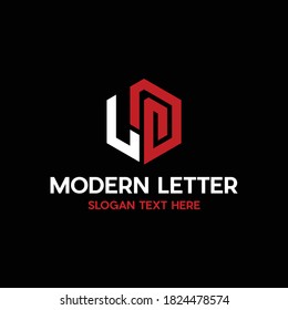 Letter LD Hexagon Cube Abstract Modern Business Monogram Logo