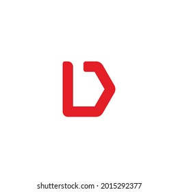 vector de logotipo de geometría simple enlazado a letra ld