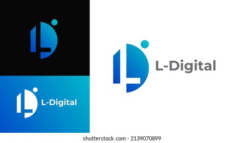 Letter LD logo design vector. Colorful letter LD logo vector template. Letter L logo for technology.