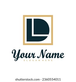 Vector de diseño del logotipo LD de la letra. Concepto de diseño del logotipo de Luxury LD