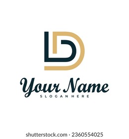 Letter LD Logo Design Vektor. Design-Design-Design-Konzept für LD-Logos von Luxury