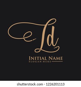 Letter Ld Logo. Initial Letter Design Vector Luxury Colors