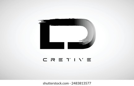 Letter LD logo logotype icon concept with brush style, and joining letter logo design vector	