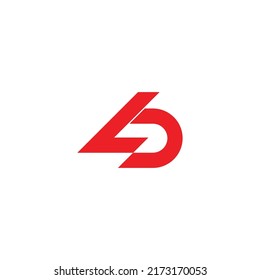 letter ld simple arrow motion simple logo vector