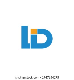 letter Ld simple geometric line colorful logo vector