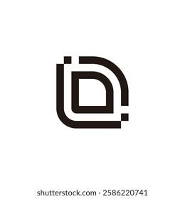 letter ld simple stripes geometric logo vector 
