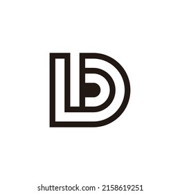 letter ld stripe line geometric logo vector