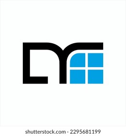 Letter L,D,Y vector logo design with window symbol.