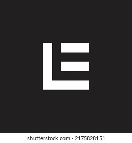 Letter LE EL L E square, outline geometric symbol simple logo vector