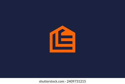 letter le with house logo icon design vector design template inspiration