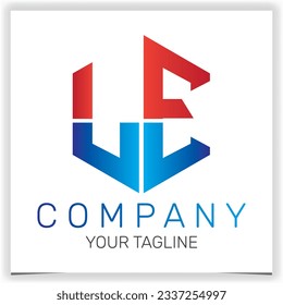 letter LE initial hexagon logo icon premium elegant template vector eps 10