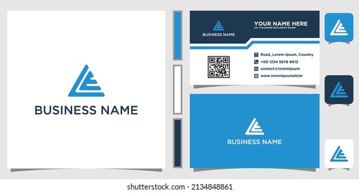 Letter le or la monogram logo with business card design 