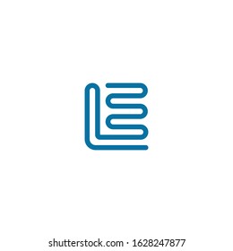 Letter LE line logo design vector