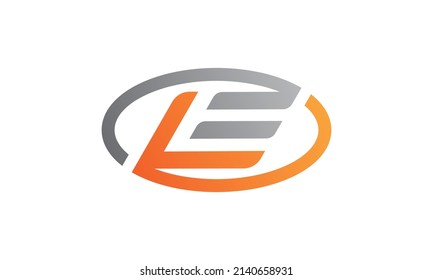 Letter LE in oval circle for Light Engineering logo