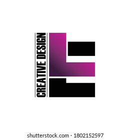 Letter LE simple logo design vector