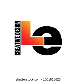 Letter LE simple monogram logo design vector
