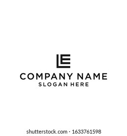 letter le square logo design vector illustration template