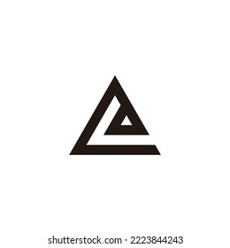 Letter Le triangle geometric symbol simple logo vector