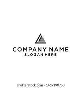 letter le triangle logo design vector illustration template
