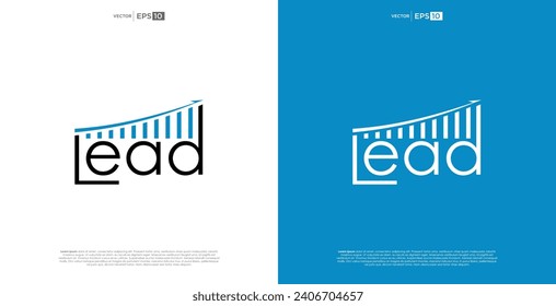 letter LEAD vector wordmark logo typography.A sophisticated wordmark logo embodying elite leadership, representing prestige and exclusivity.