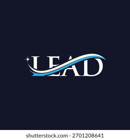 Tipografía del logotipo de la marca de palabras del Vector del PLOMO de la letra. Un logotipo sofisticado de la marca de palabras que encarna el liderazgo de la élite, que representa prestigio y exclusividad.