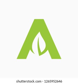 letter a leaf 