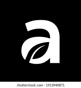 letra a mayúscula hoja de diseño de imagen del logotipo del vector negro fondo aislado