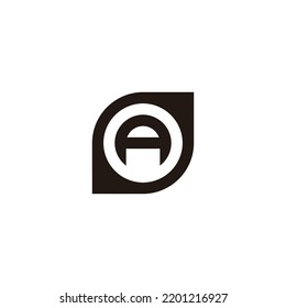 Letra A hoja, símbolo geométrico circular simple vector de logotipo