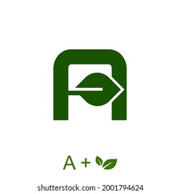 Carta A con un concepto foliar. Muy adecuado para diversos fines comerciales naturales también para ícono, símbolo, logotipo y muchos más.