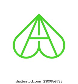 Letter A leaf creative logo design