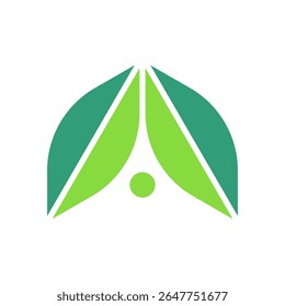 Letra A folha criativa design de logotipo moderno