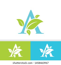 Letter A Leaf Design Illustration Vector Template, Suitable for Creative Industries, Multimedia, Entertainment, Education, Shops and related businesses