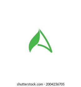Letter A leaf eco food nature vector logo design