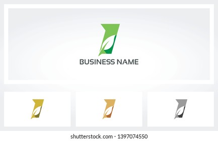 Letter I Leaf Environment Natural Logo