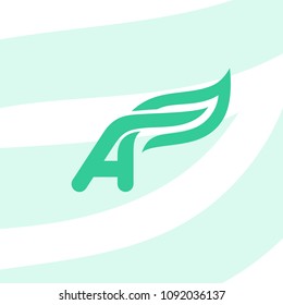 Letter A Leaf Logo