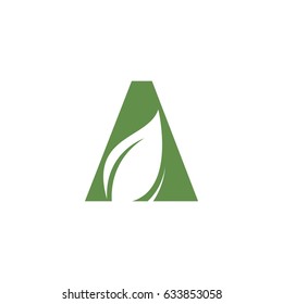 letter a leaf logo