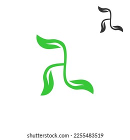 Letter a Leaf Logo Abstract