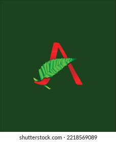 letter A and leaf logo for brand identity