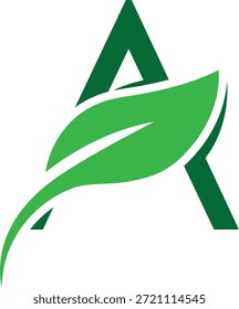 Letra A diseño de logotipo de la hoja
